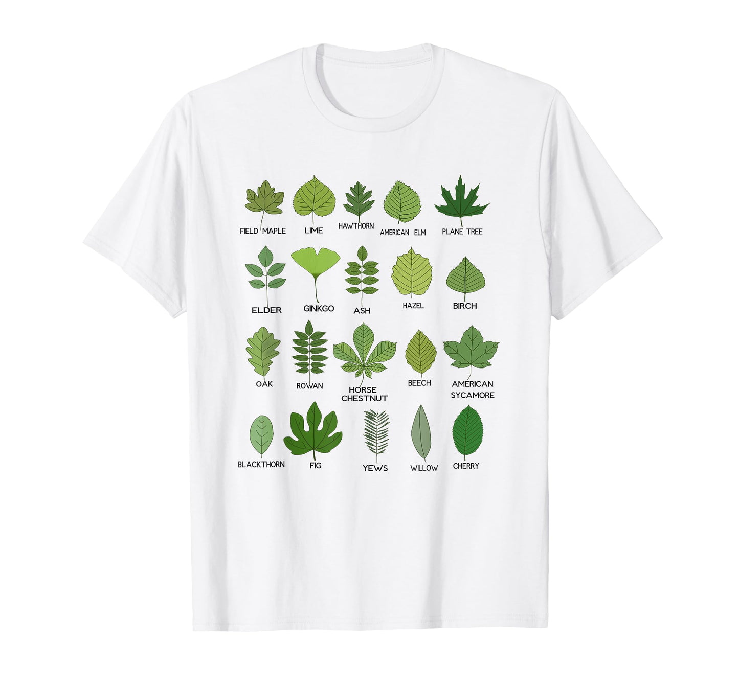 Botanical Beauty, Different Types of Tree Leaves T-Shirt