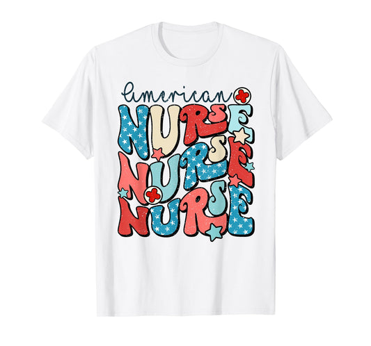 American Nurse 4th Of July Patriotic Nurse Memorial Day T-Shirt