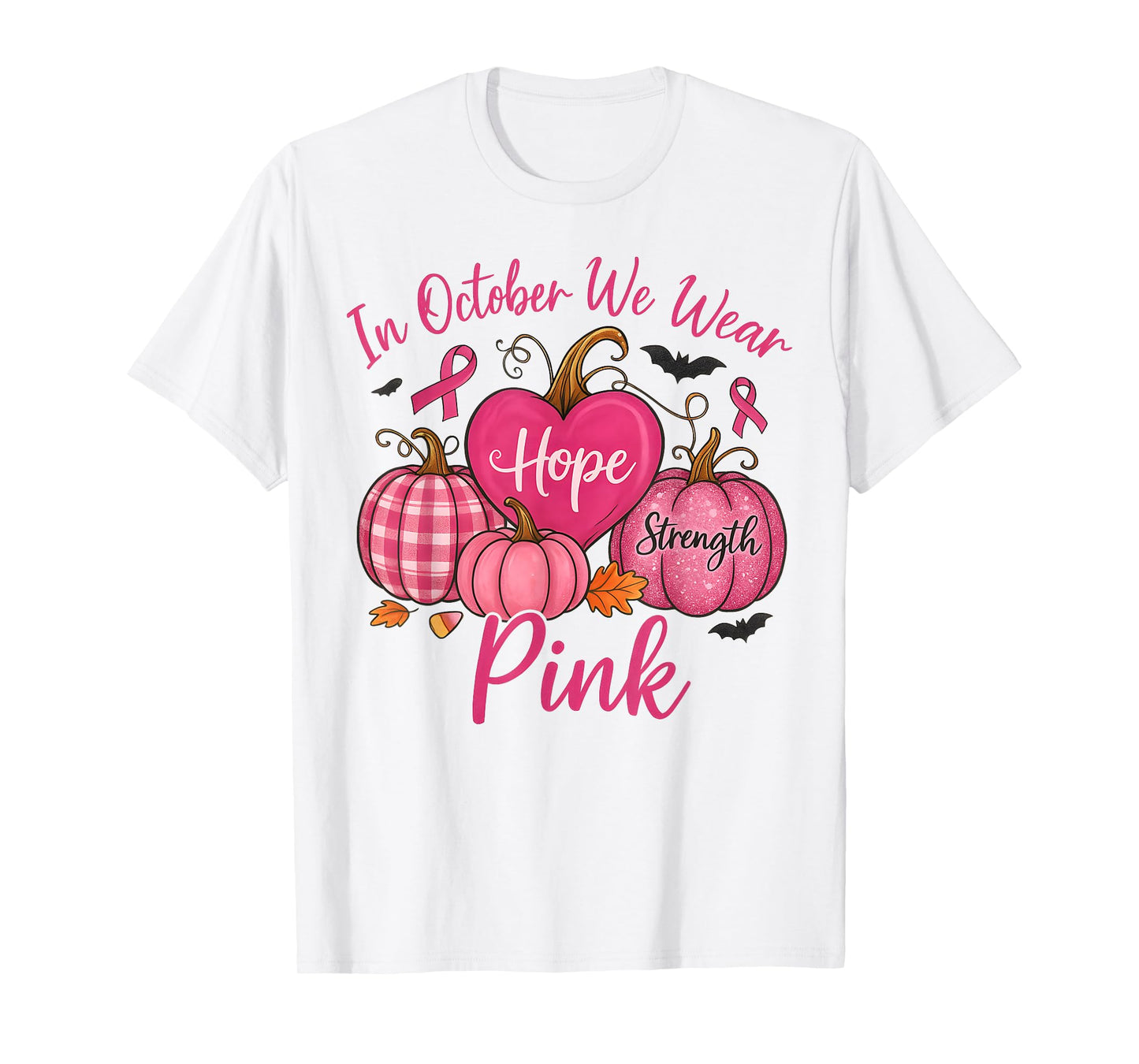 Breast Cancer Awareness Halloween in October We Wear Pink T-Shirt
