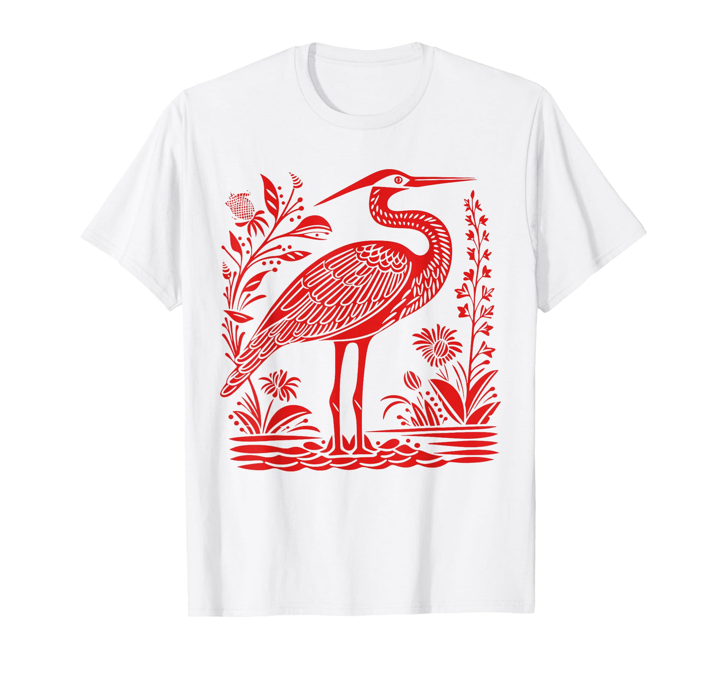 Heron Graphic For Bird Lover Girl Women T-Shirt