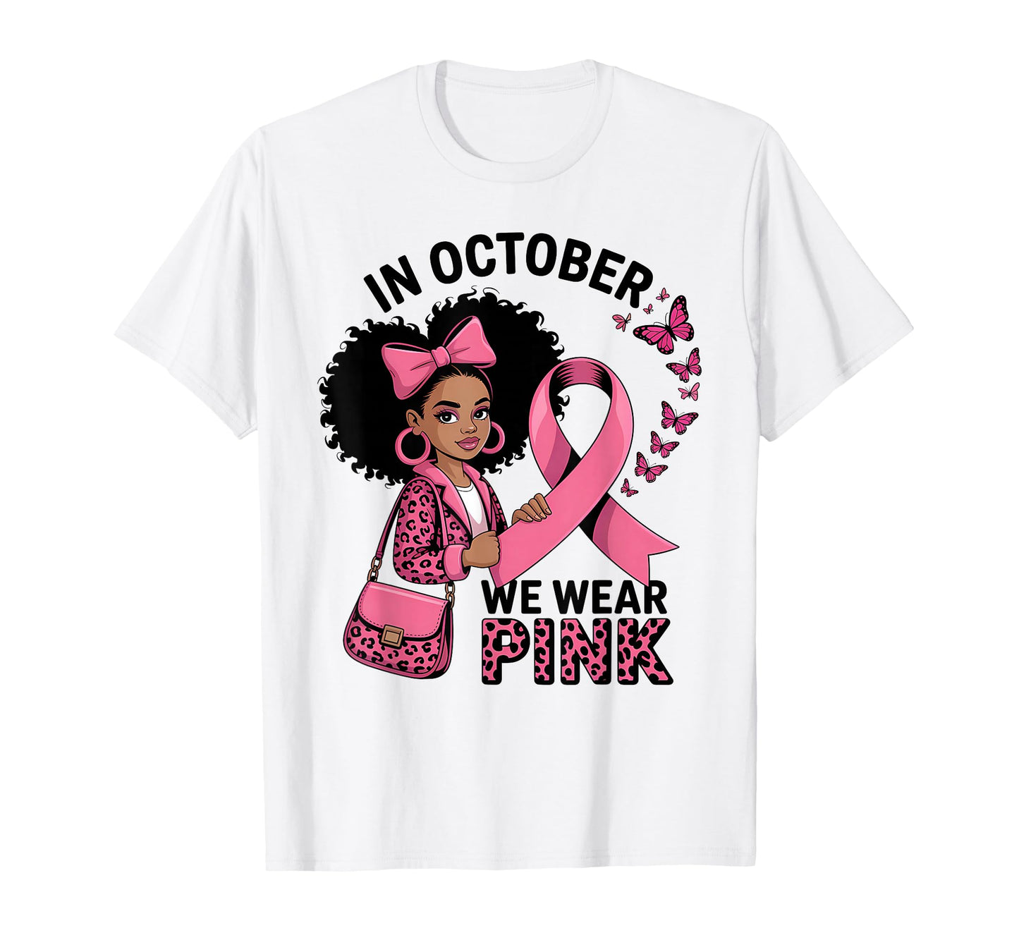 In October We Wear Pink Black Women T-Shirt