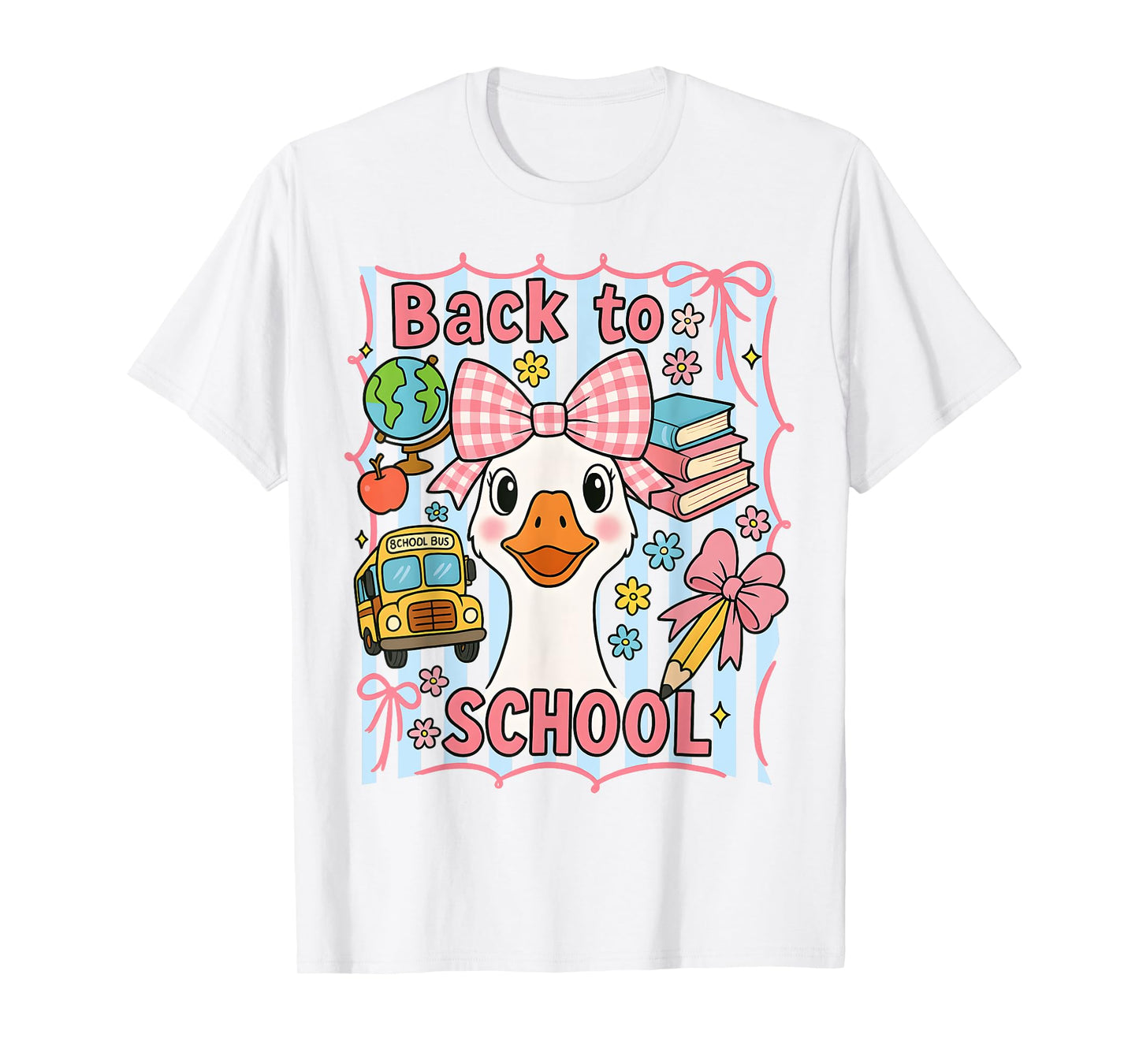 HUGvyn Back to School Goose Teacher Girl First Day Of School T-Shirt