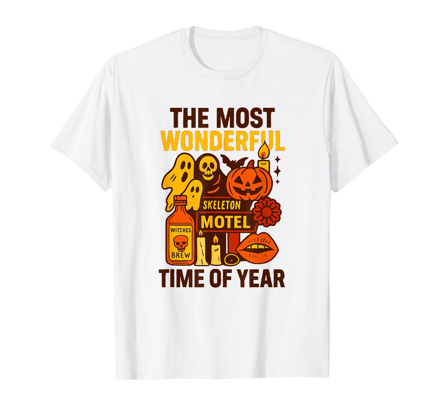 Halloween Skeleton Pumpkin Vintage Retro Fall Spooky Season T-Shirt