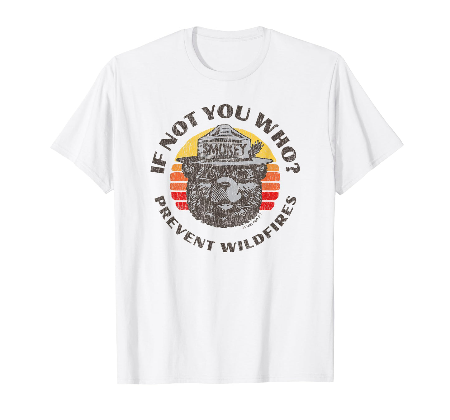 If Not You Who? Vintage Smokey Bear 80s Sunset T-Shirt