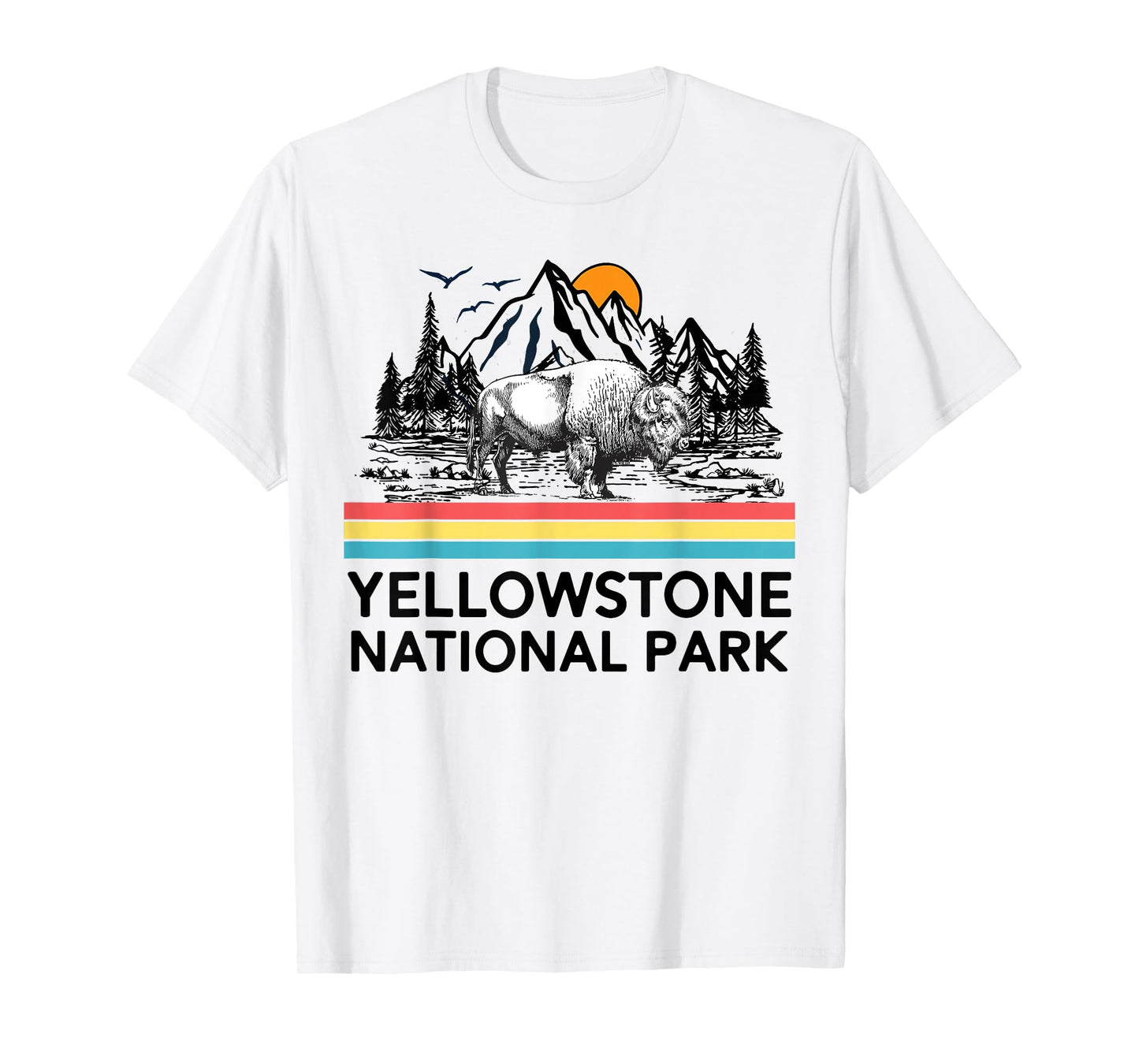 Vintage Yellowstone National Park Retro Mountains T-Shirt