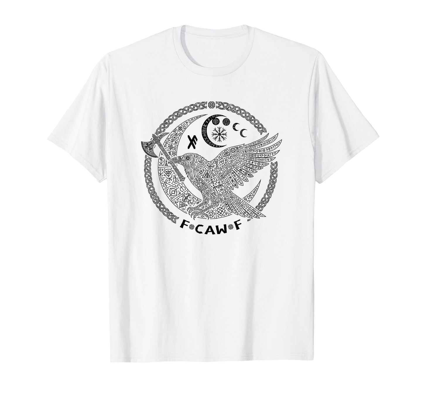 F CAW F Raven Crow Norse Viking Bird Funny Bad Language T-Shirt