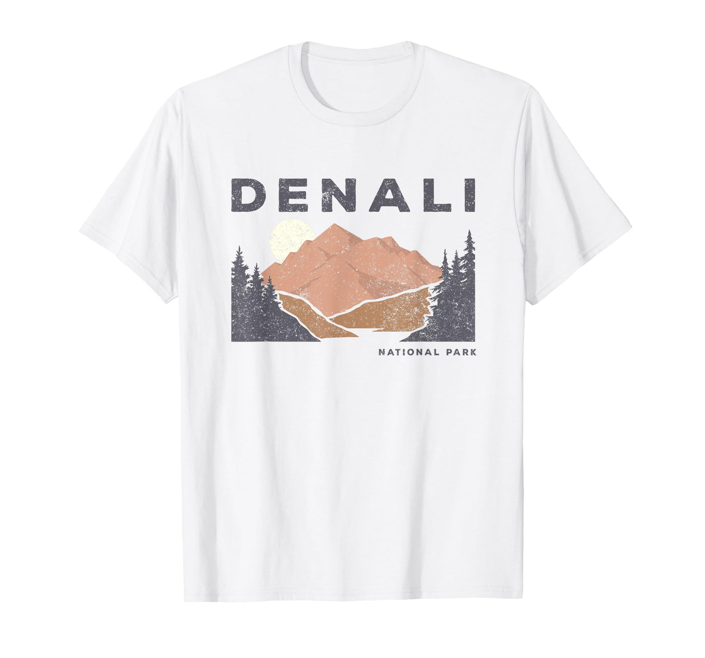 Retro Denali Mountain Alaska National Park Vintage Hiking T-Shirt