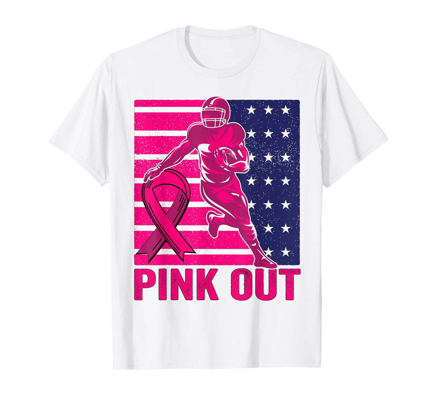Pink Out Breast Cancer Awareness Football Breast Cancer T-Shirt