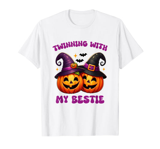 Twinning With My Bestie Halloween Pumpkin For Women And Men T-Shirt