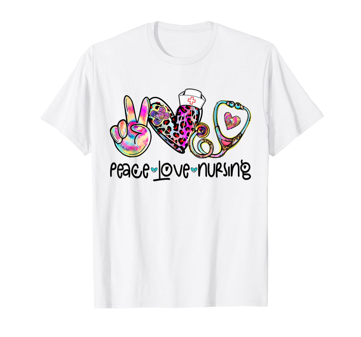 Peace Love Nursing Stethoscope Nurse Life Nurse Week 2025 T-Shirt