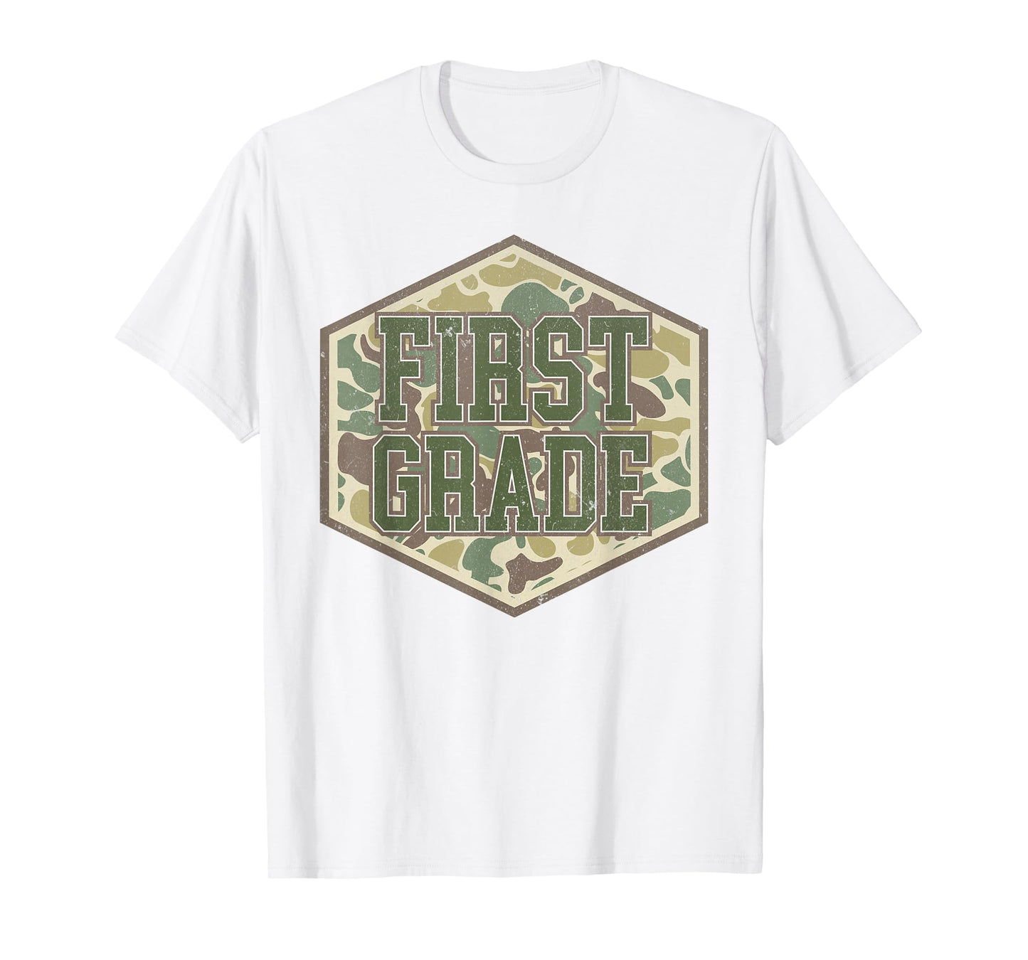 Camo Back To School Camouflage 1st First Grade Dude Boy Kids T-Shirt