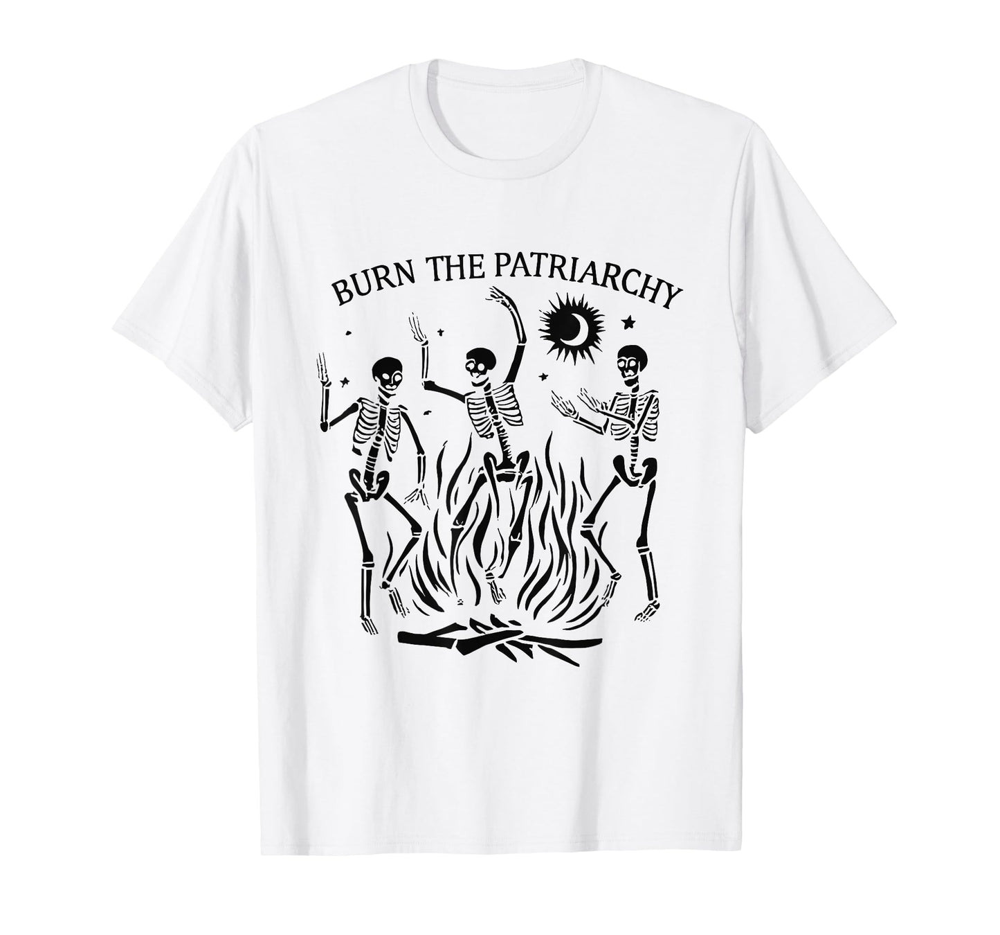 Burn The Patriarchy Halloween Salem Witch Skeleton Dancing T-Shirt