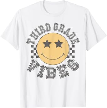 Third Grade Vibes Smile Face Back To School Teachers Student T-Shirt