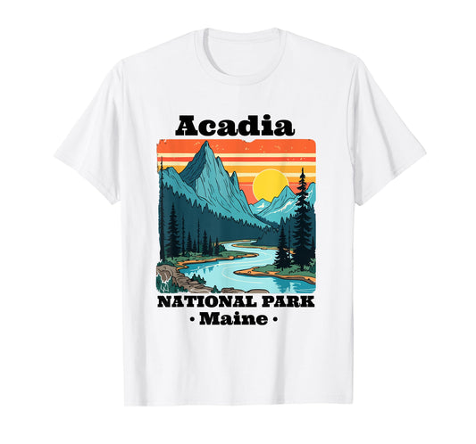 Acadia National Park Souvenir Maine Retro for Men Women Kid T-Shirt