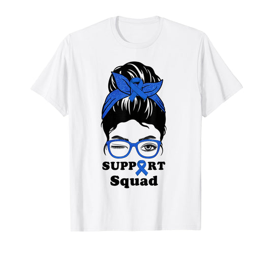 Support Squad Colorectal Colon Cancer Awareness Matching Fun T-Shirt