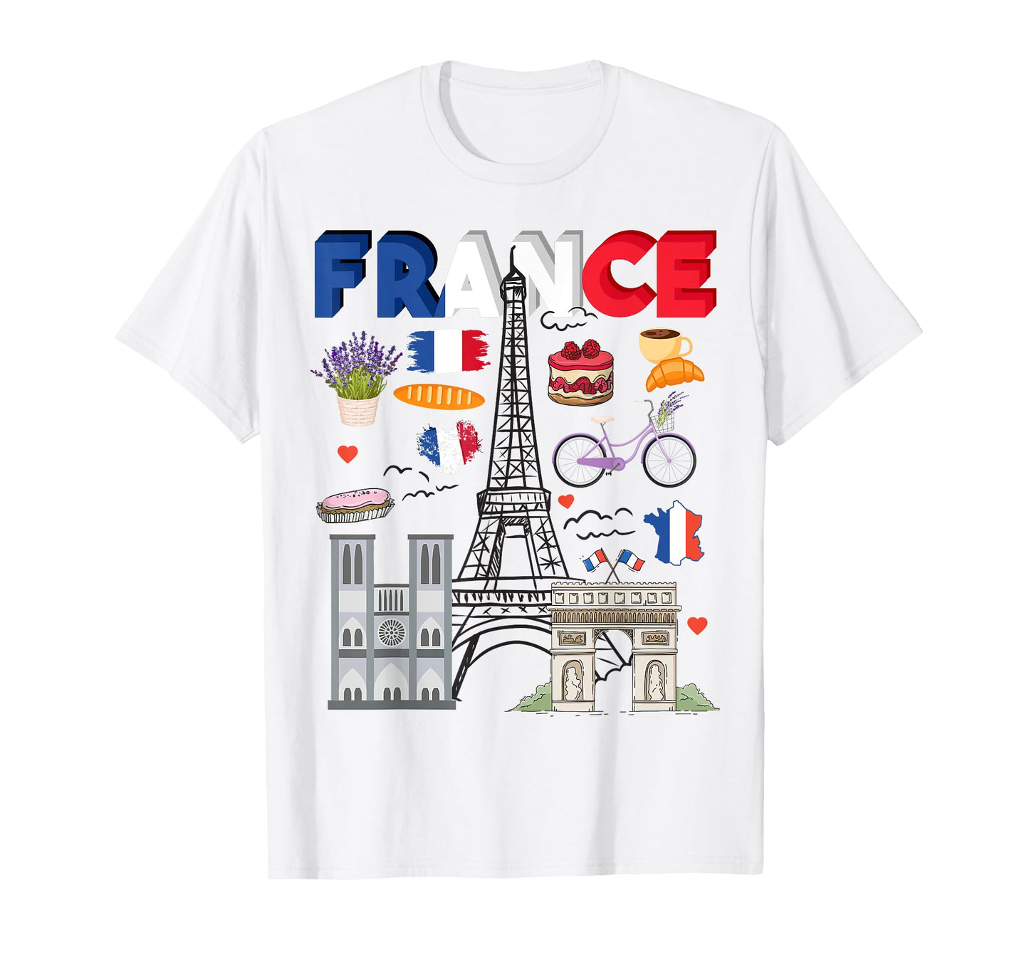 France Flag Outfit Idea For Kids French Flag & Lavender T-Shirt