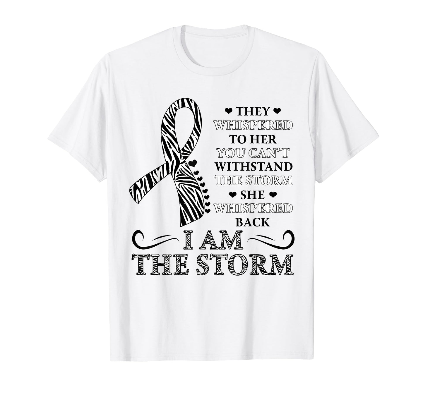 I'm The Storm zebra print Ribbon Carcinoid Cancer Awareness T-Shirt