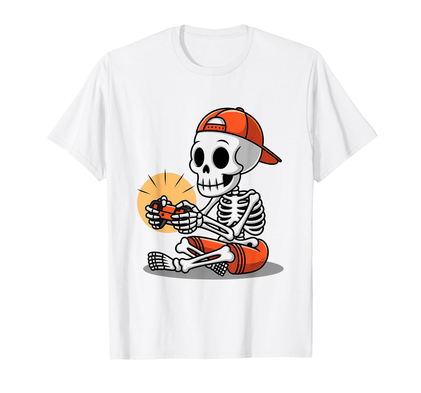 Halloween Skeleton Video Gaming Gamer Youths Teens Men T-Shirt