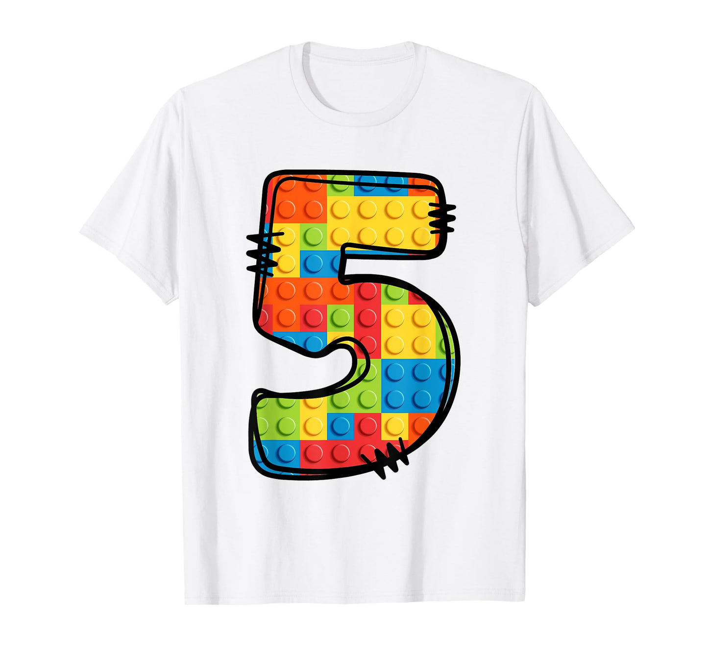 5 Year Old Blocks Building Master Builder 5th Birthday T-Shirt