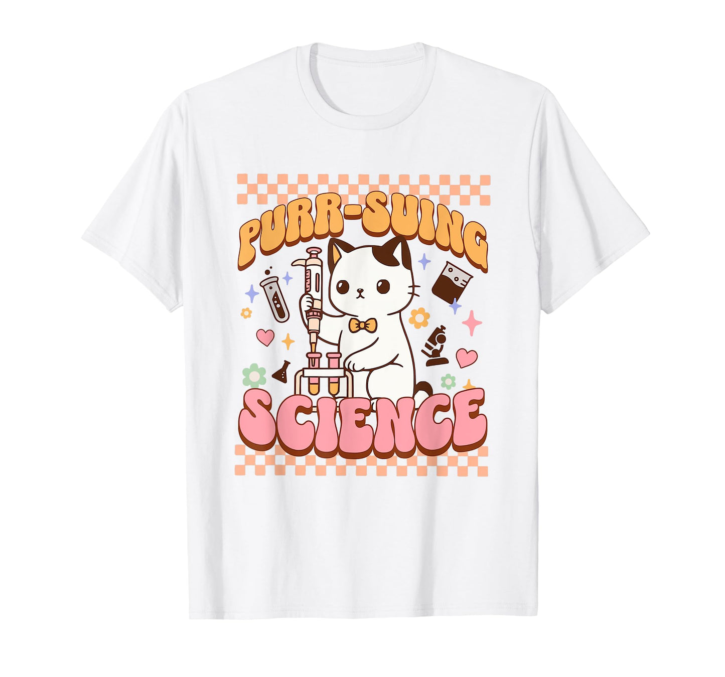 Cat Science Laboratory Scientist Chemistry Microbiology STEM T-Shirt for Men Women