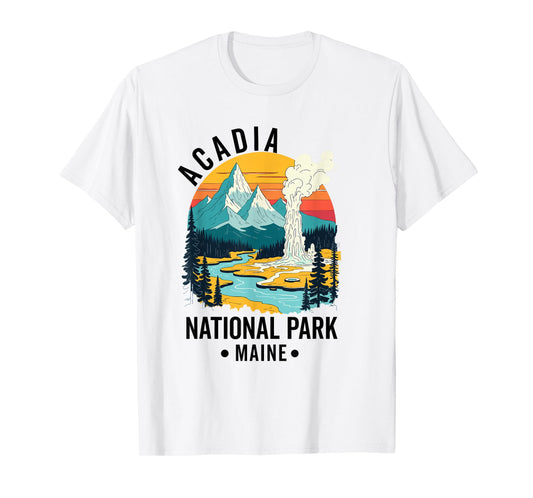 Acadia National Park Souvenir Maine Retro for Men Women Kid T-Shirt