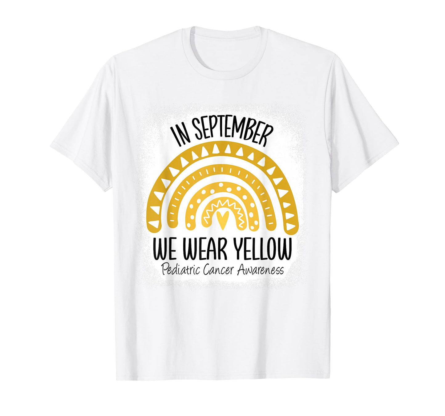 Rainbow September We Wear Yellow Pediatric Cancer Awareness T-Shirt