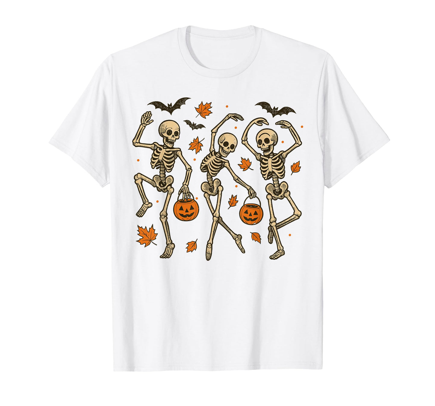 Halloween Dancing Skeleton Pumpkin Retro Halloween T-Shirt