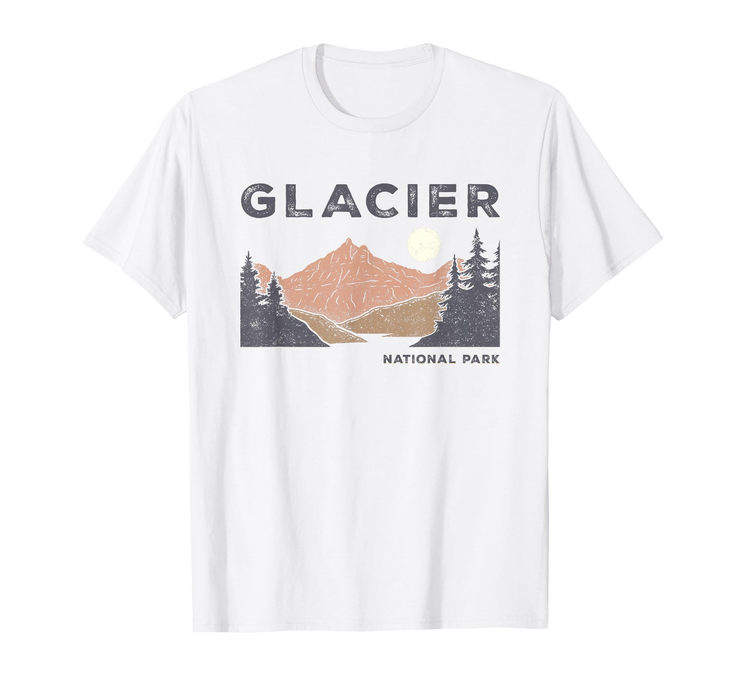 Retro Glacier National Park Montana Vintage Womens Mens T-Shirt
