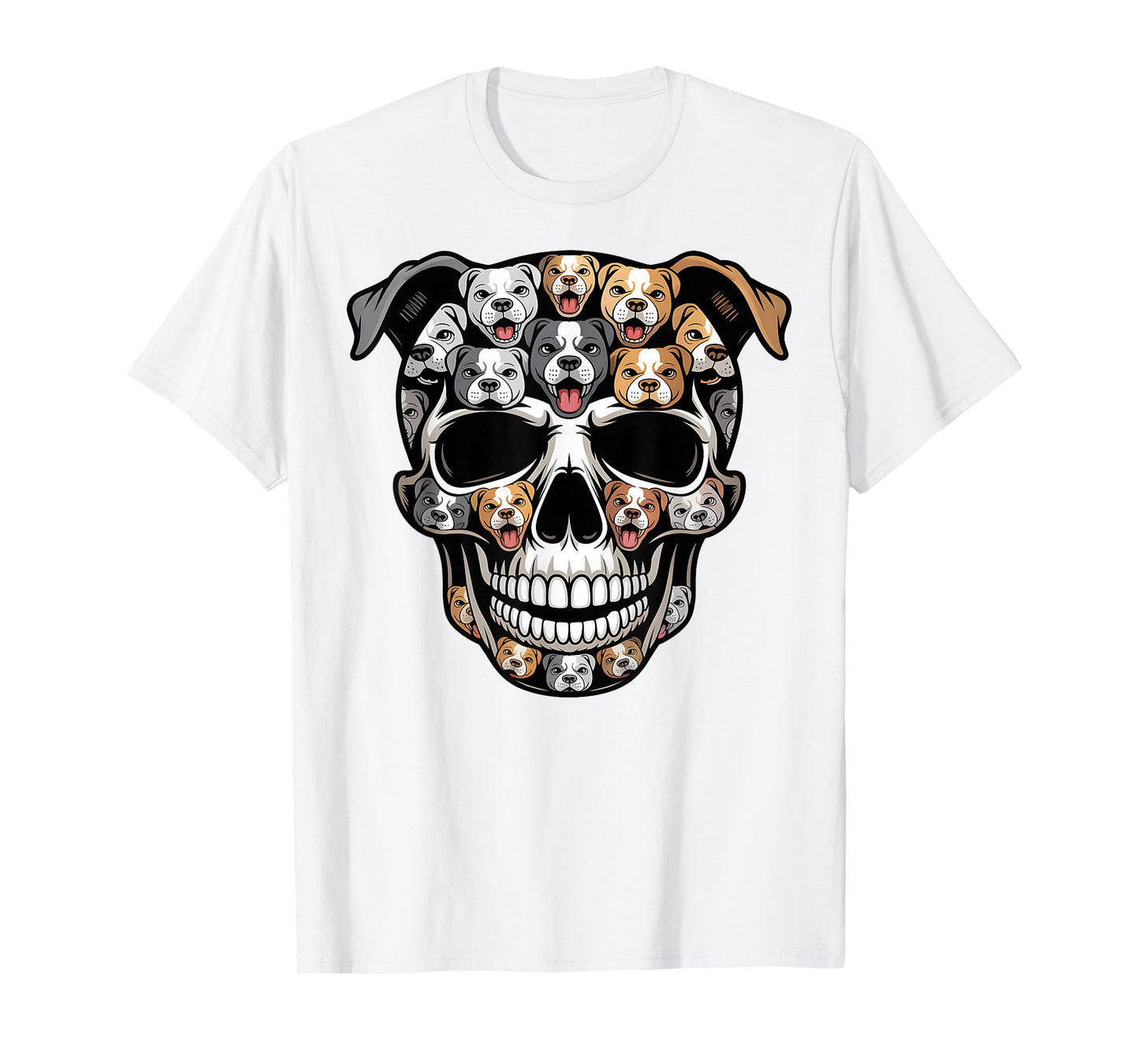Funny Dog Lover Pitbull Skull Halloween Costume Men Women T-Shirt