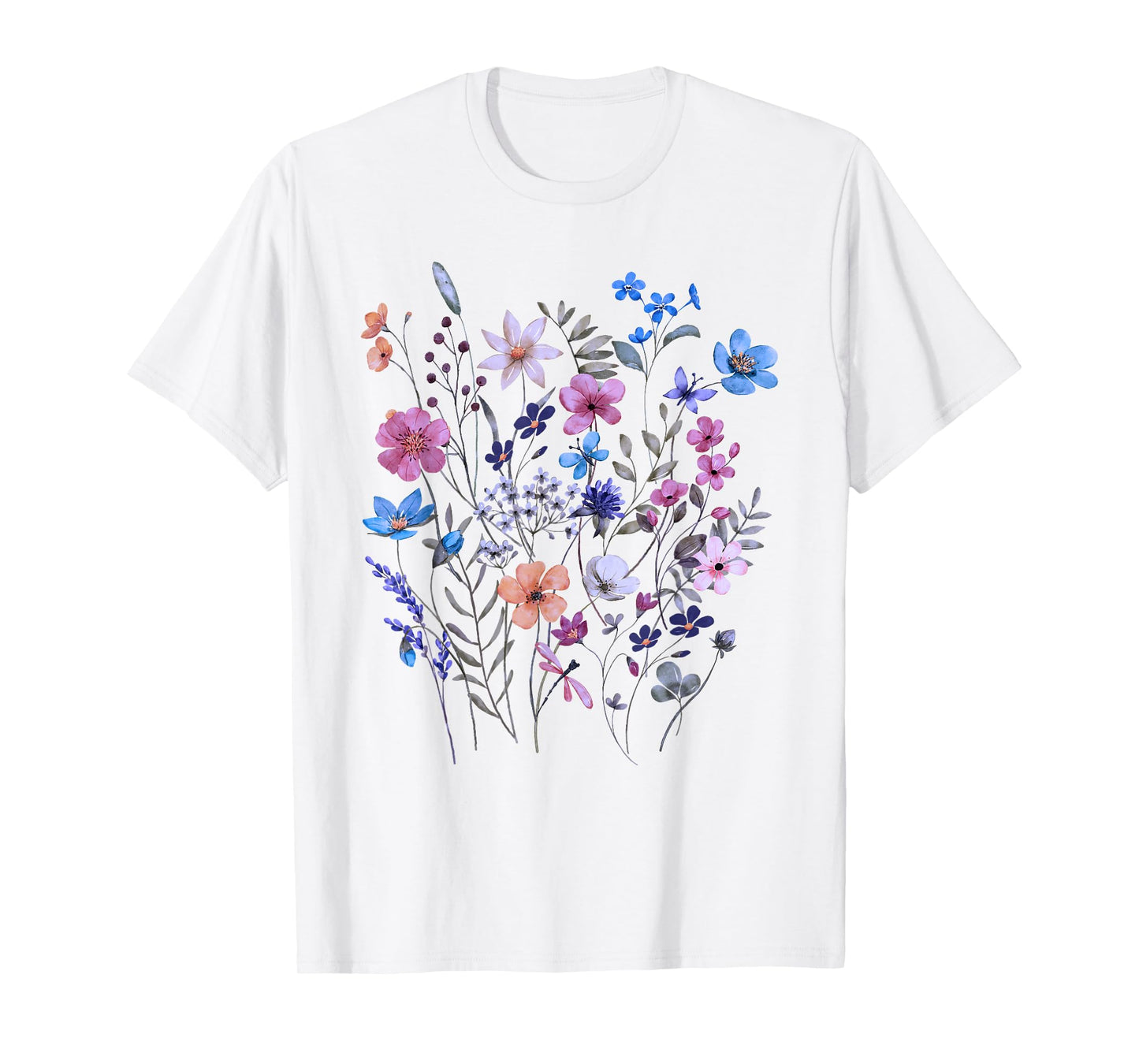 Vintage Flowers Women Wildflowers Grow Floral Graphic Summer T-Shirt