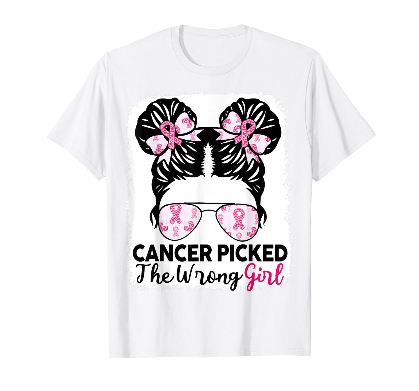 Breast Cancer Awareness Cancer Picked Wrong Girl Kids Youth T-Shirt