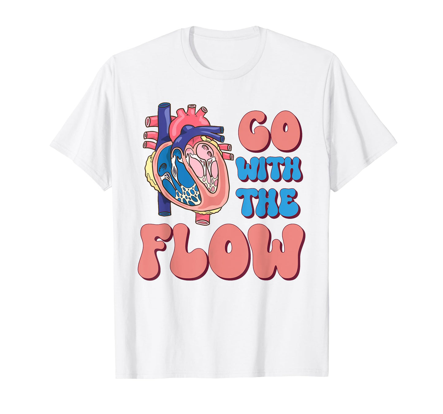 CVICU Cardiac Nurse Anatomy Cardiology Human Heart Flow T-Shirt