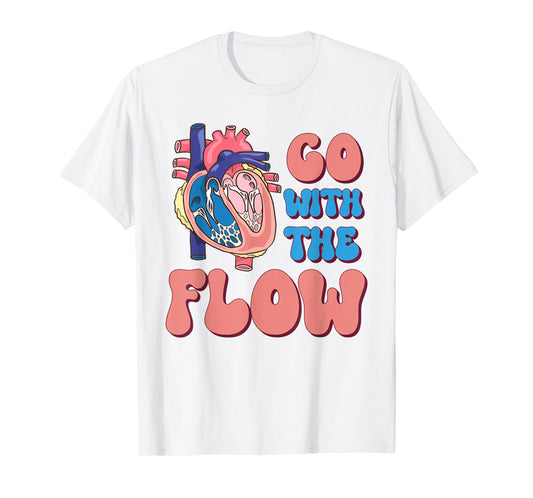CVICU Cardiac Nurse Anatomy Cardiology Human Heart Flow T-Shirt