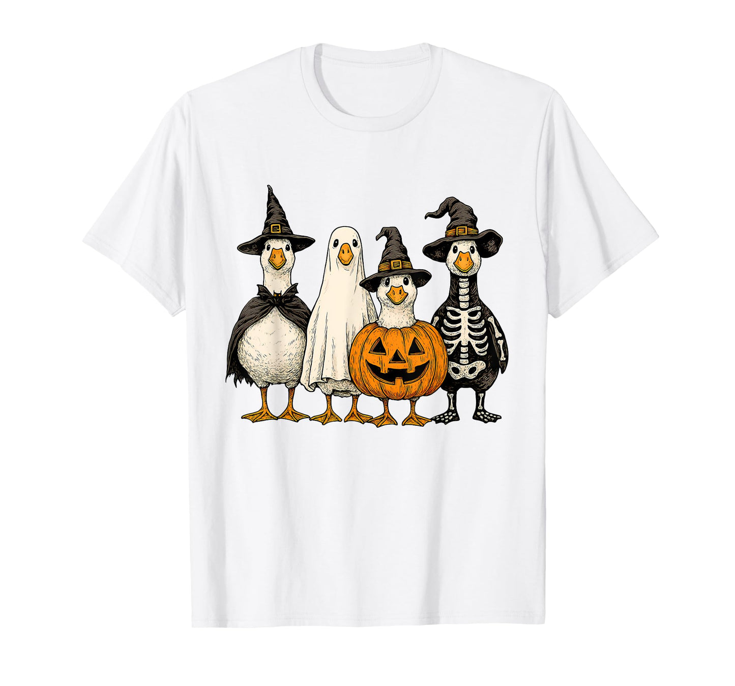 Funny Halloween Geese in Costumes T-Shirt