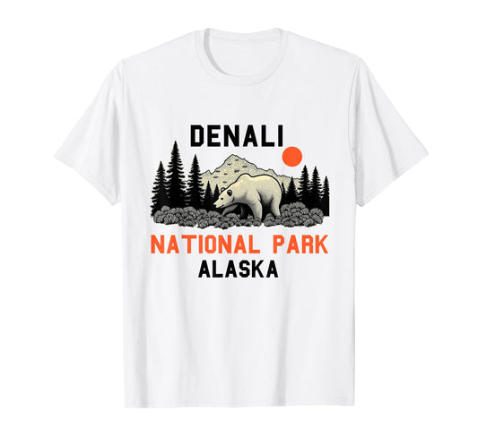 Denali National Park Souvenir Alaska Retro For Men Women T-Shirt
