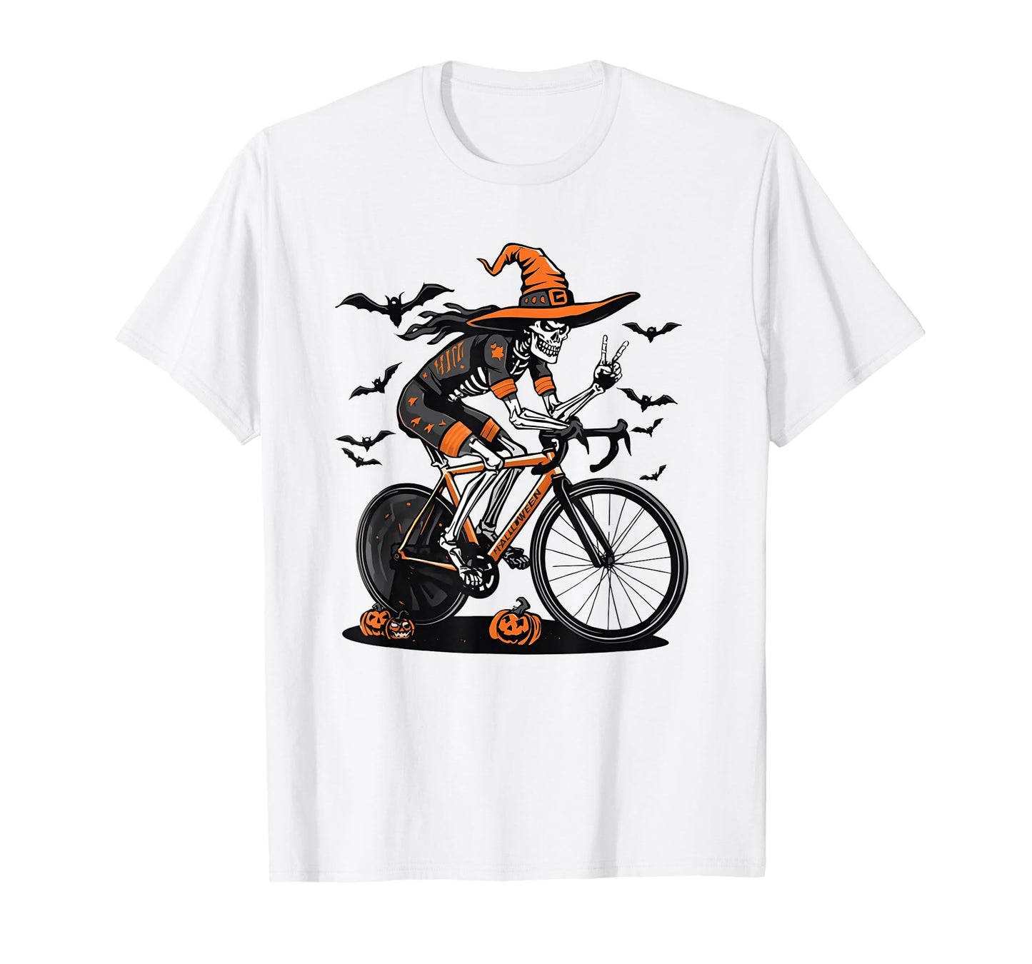 Halloween Skeleton Cyclist Skeleton Bicycle Cycling T-Shirt