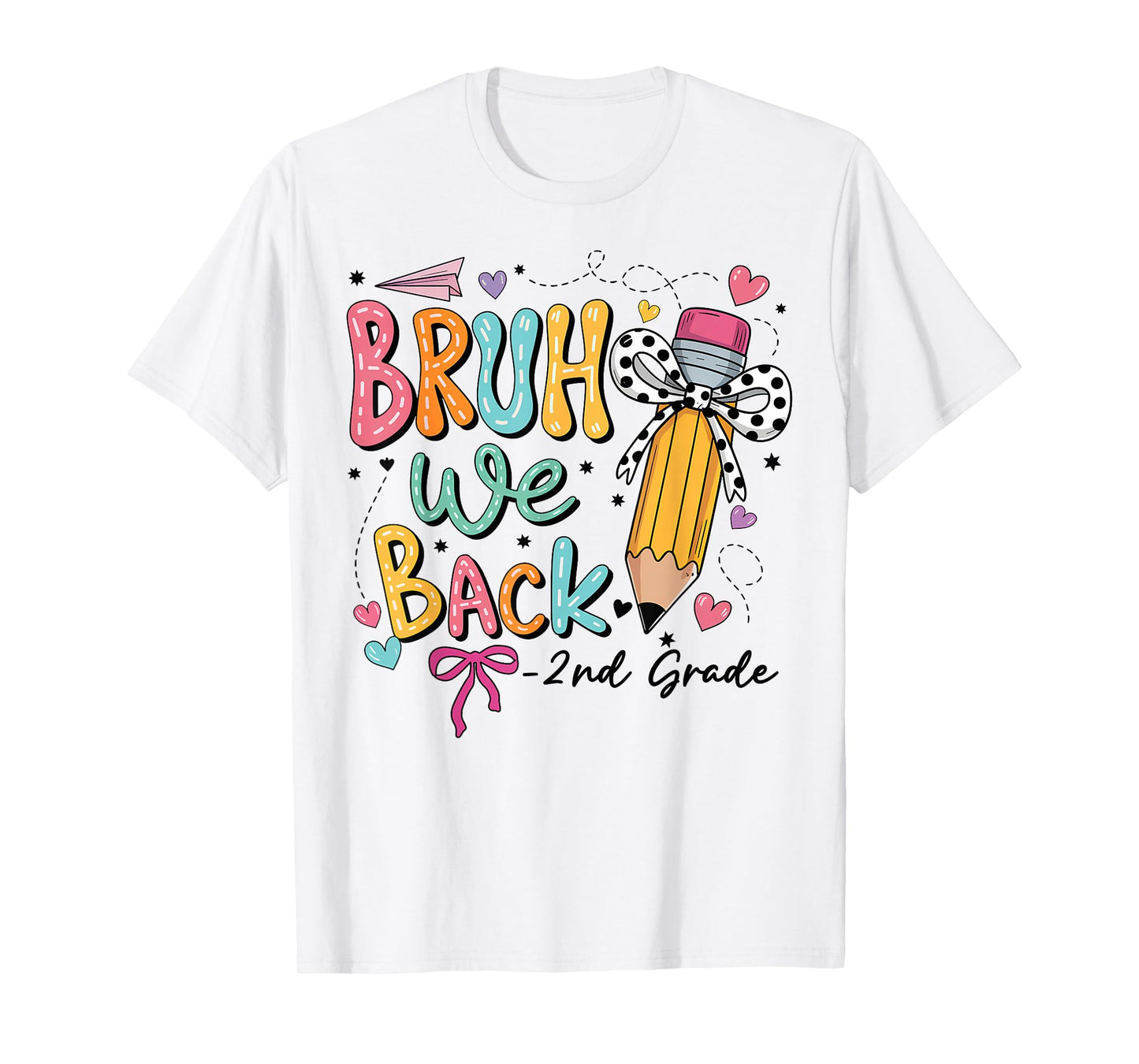 Bruh We Back Second Grade Coquette Bow First Day Of School T-Shirt