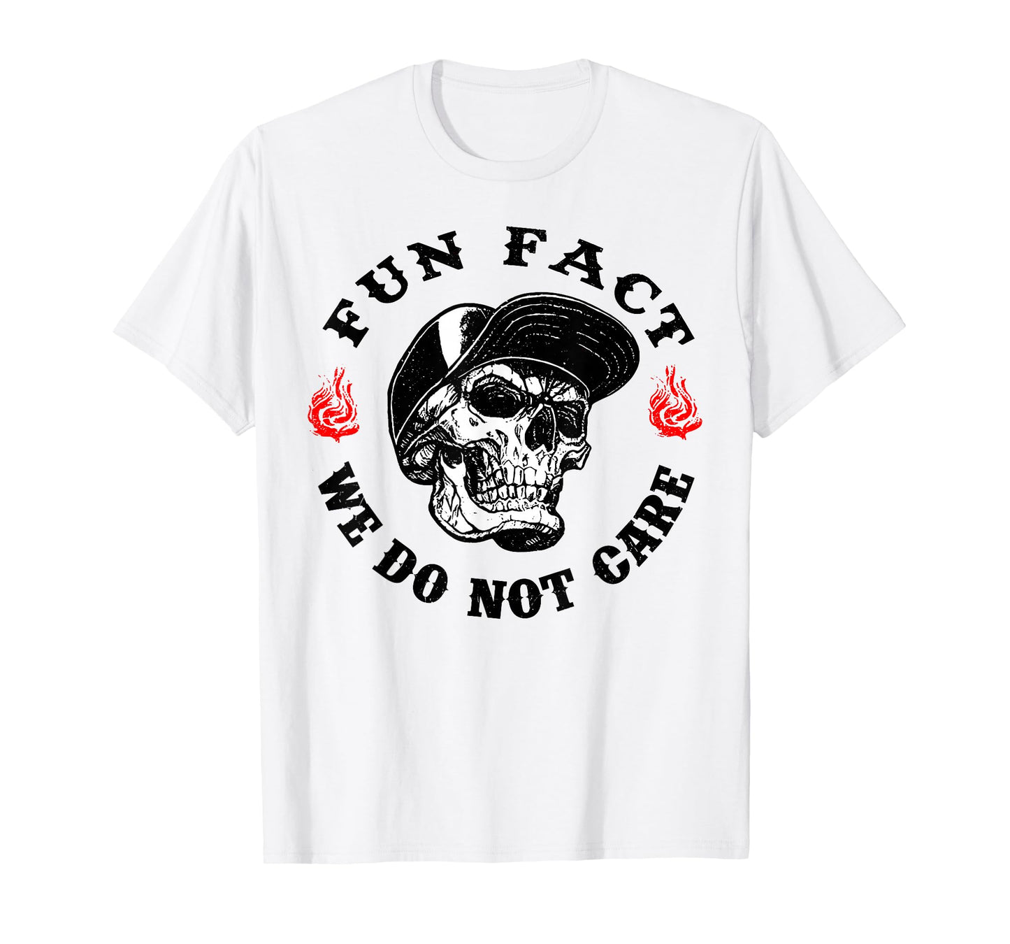 Vintage Fun Fact I Don't Care Skeleton Sarcastic Adult T-Shirt