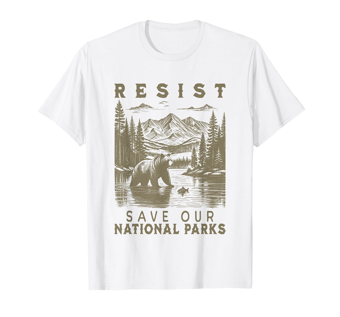 Protect Our National Parks Resist Retro Vintage Grizzly T-Shirt