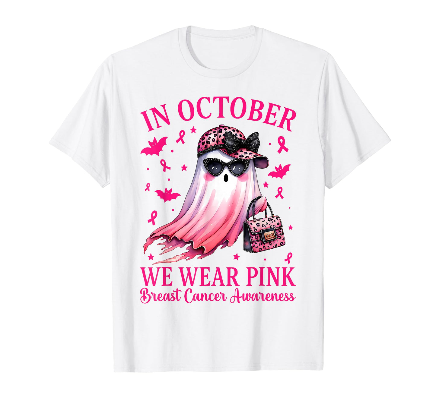 Breast Cancer Halloween Women in October We Wear Pink T-Shirt