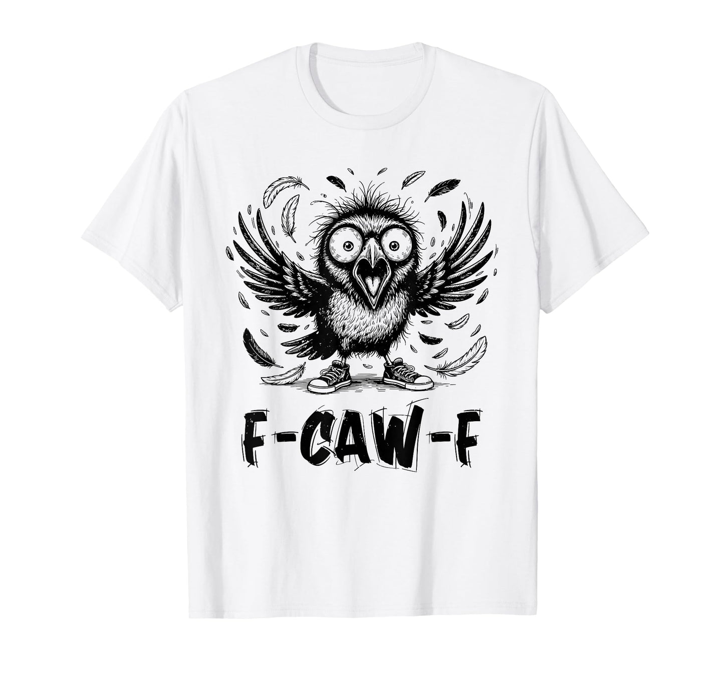 Funny Crow F-CAW-F Graphic Gothic Black Raven Moon Halloween T-Shirt