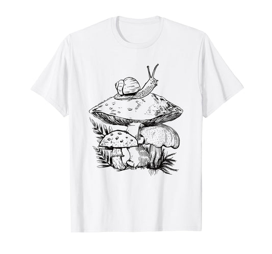 Cottagecore Goblincore Mushroom Snail T-Shirt