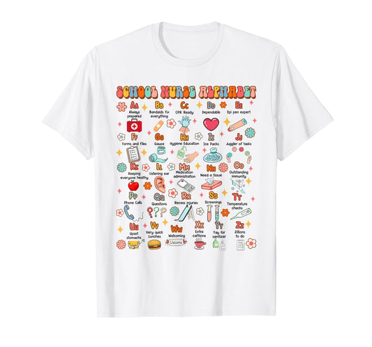 Back To School Funny School Nurse Alphabet School Nurse Life T-Shirt