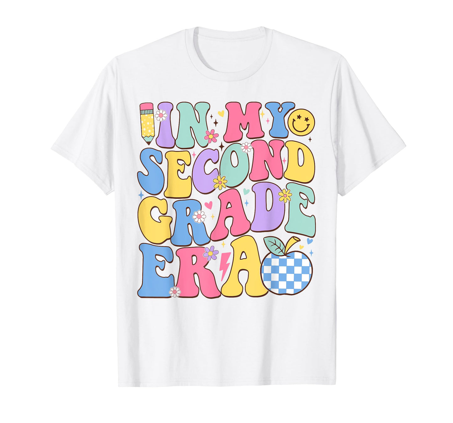 In My Second Grade Era Groovy Back To School Teachers Kids T-Shirt