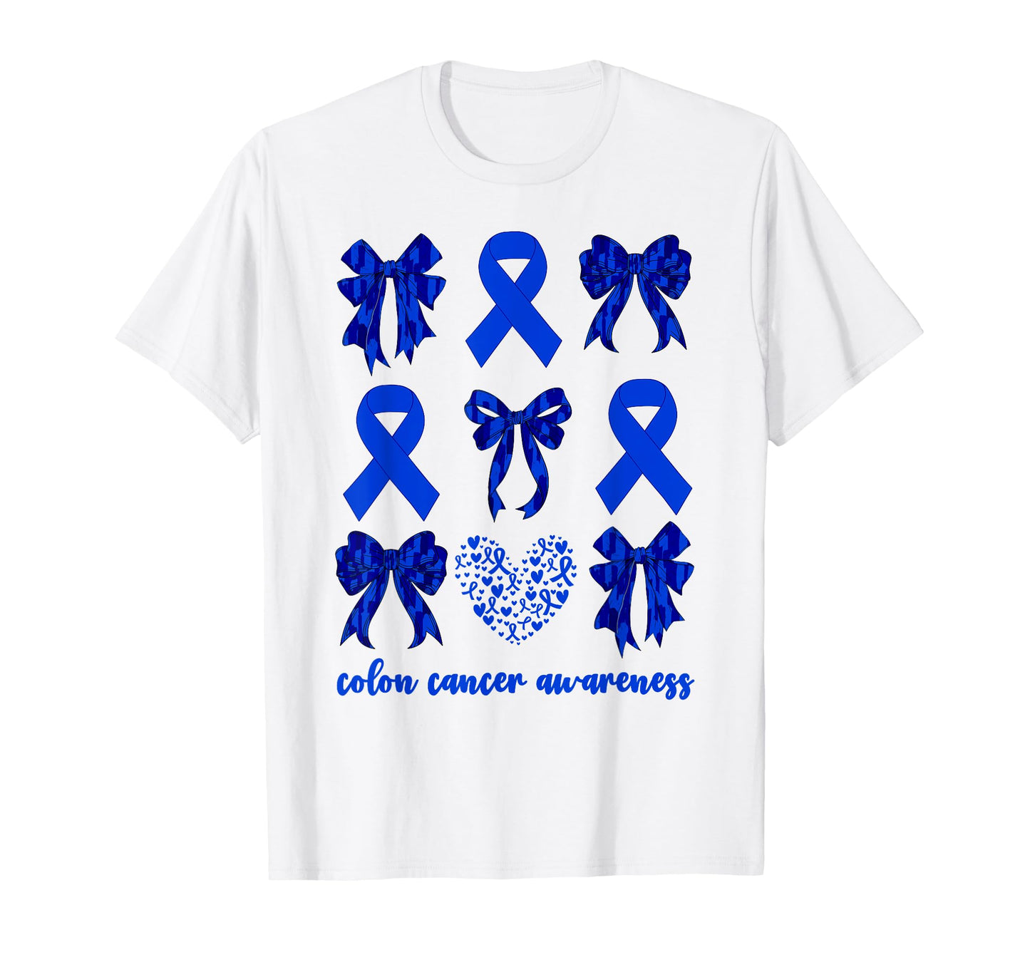 Colon Cancer Awareness Month For Women Colorectal Cancer Bow T-Shirt