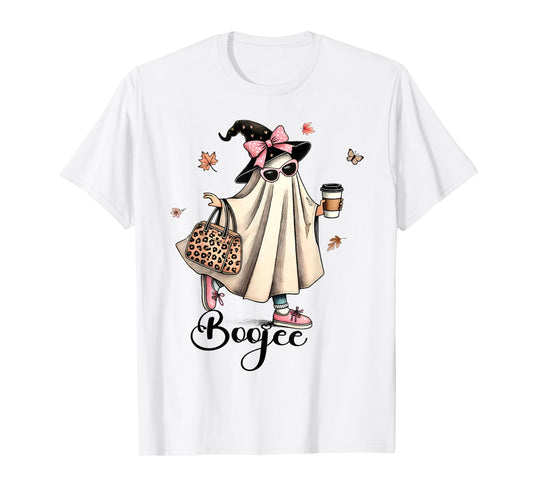 Boo Jee Ghost Ice Coffee Coquette Bow Halloween Women Girl T-Shirt