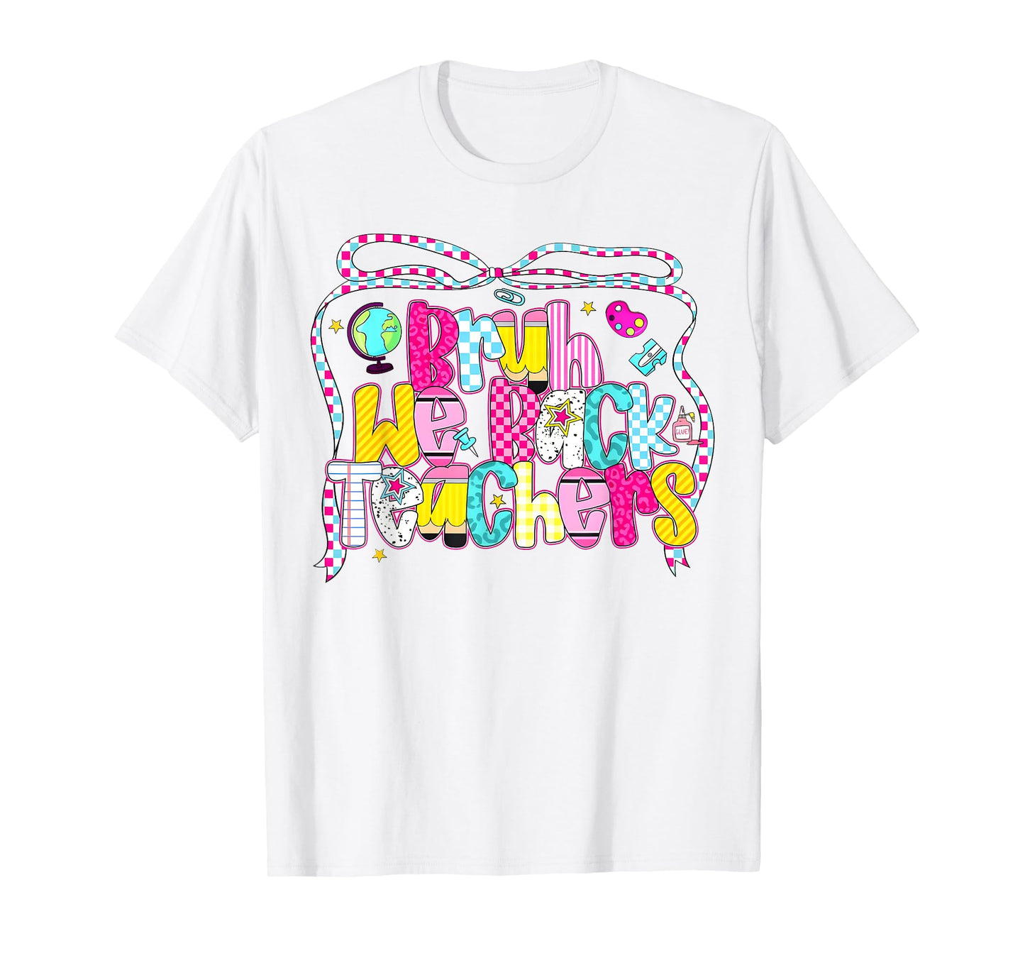 Bruh We Back Teachers Coquette Bow Back To School Teacher T-Shirt