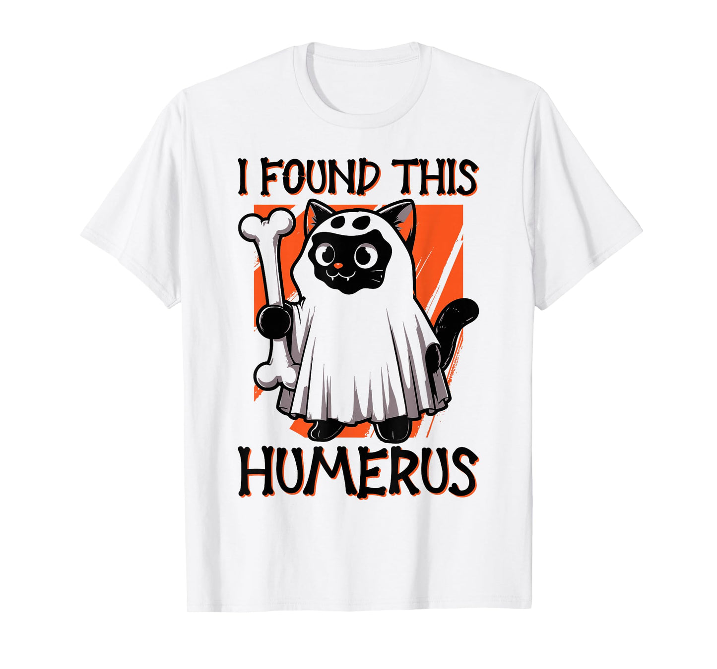 I Found This Humerus - Funny Cat Halloween T-Shirt