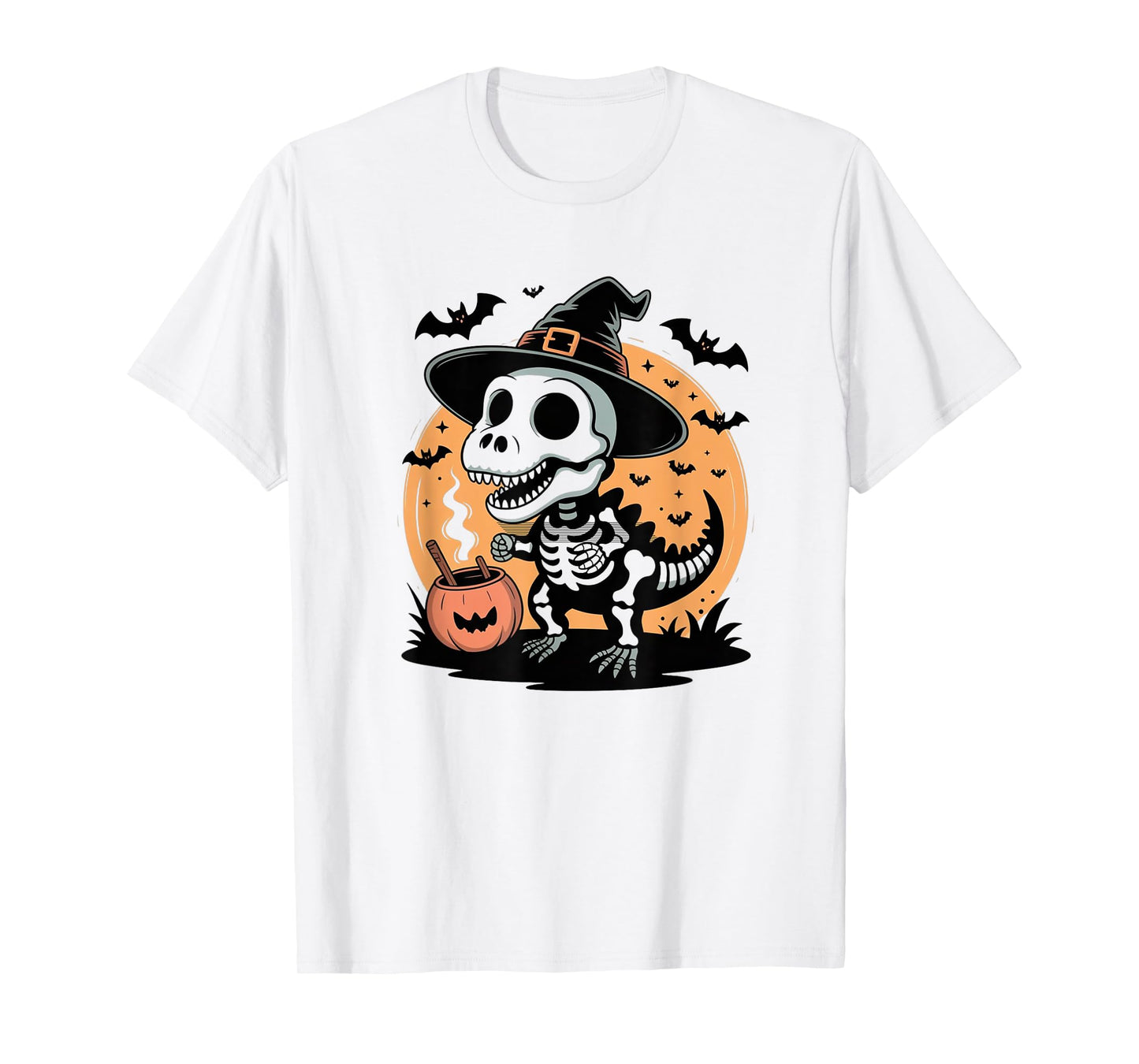 Halloween Skeleton Dinosaur Kids Man T-Shirt