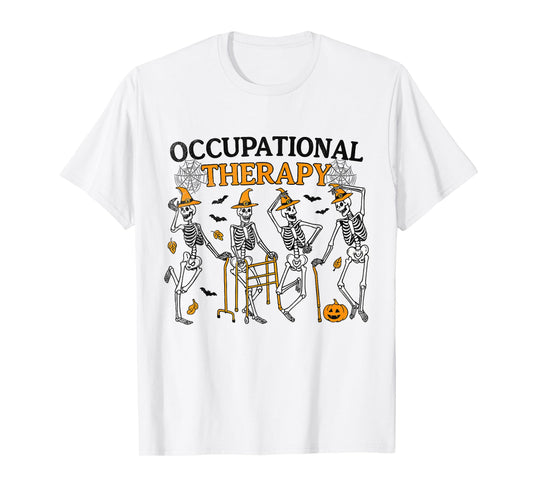 Dancing Skeleton Occupational Therapy Halloween OT Therapist T-Shirt